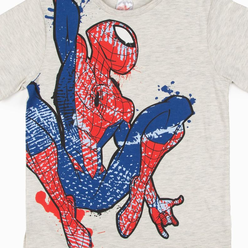Polera Niño Pose Spiderman Gris Marvel-5