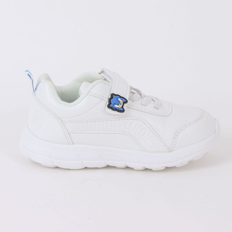 Zapatilla Escolar Nino Velcro Sonic Pin Blanco Sonic