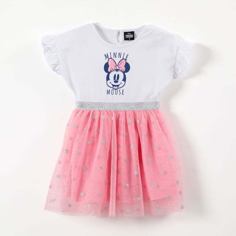 Vestido Niña Minnie Blanco Disney-0
