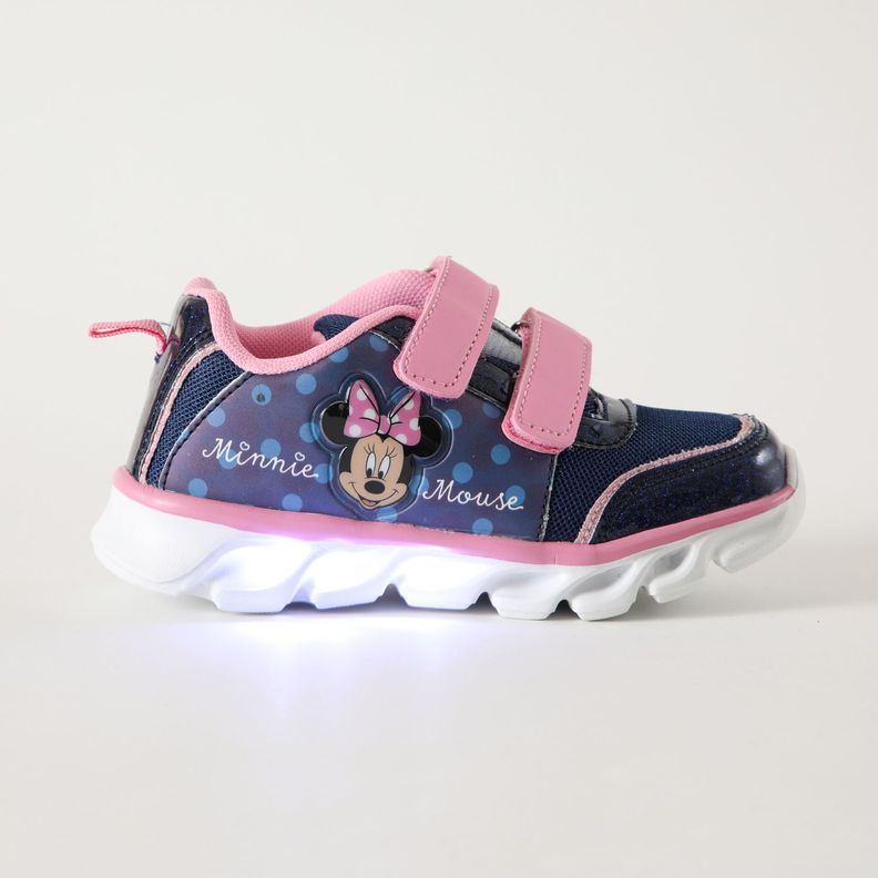 Zapatilla Con Luces Niña Puntos Minnie Azul Disney-0