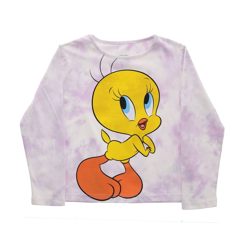 Polera Manga Larga Niña Piolin Morado Looney Tunes-0