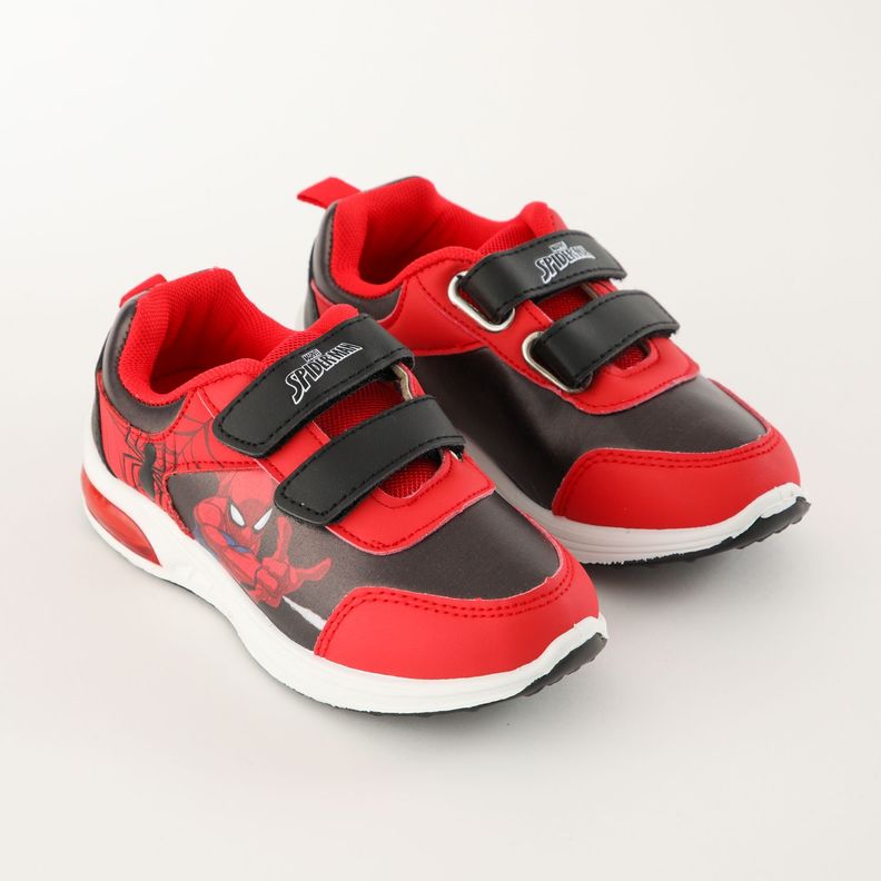 Zapatilla Con Luces Niño Accion Spiderman Rojo Marvel-1