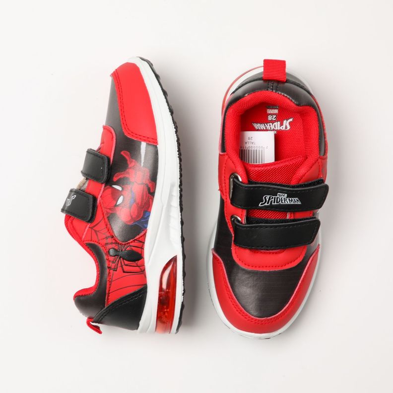 Zapatilla Con Luces Niño Accion Spiderman Rojo Marvel-3