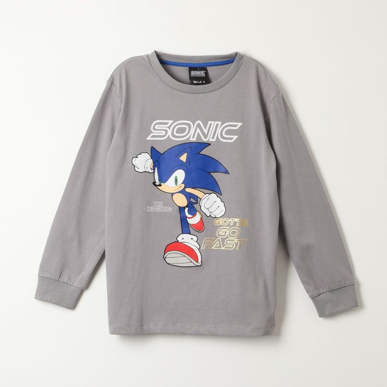 Polera Manga Larga Niño Force Gris Sonic-0