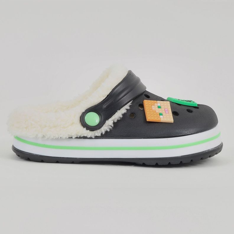 Zueco de Eva Con Chiporro Niño Pins Negro Minecraft-2