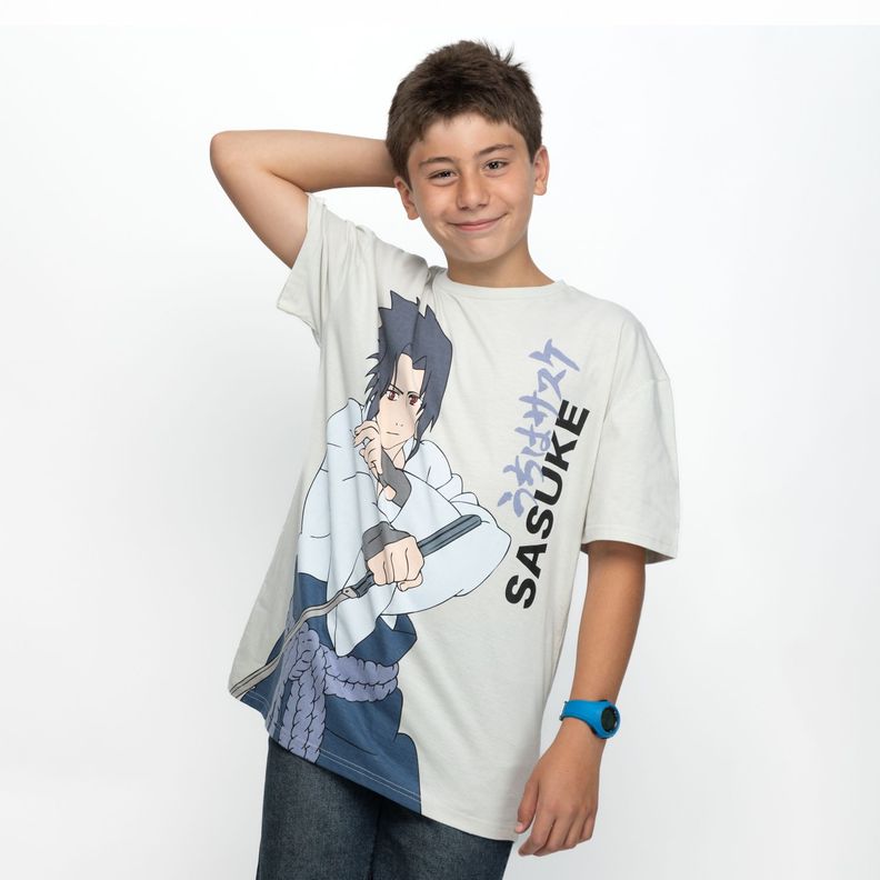 Polera Niño Sasuke Espada Gris Naruto-0