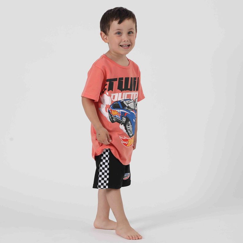 Conjunto Niño Auto Naranjo Hot Wheels-0