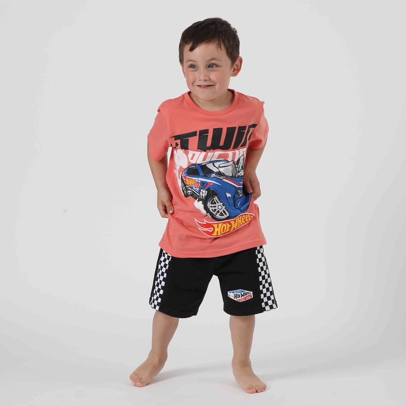 Conjunto Niño Auto Naranjo Hot Wheels-1