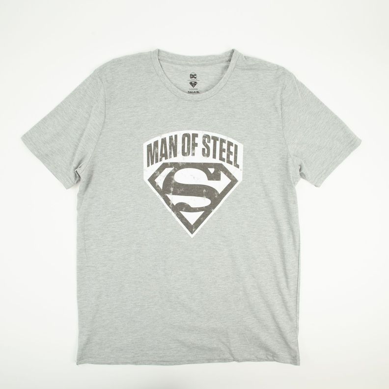 Polera Hombre Superman Man of Steel Gris DC Comics-0
