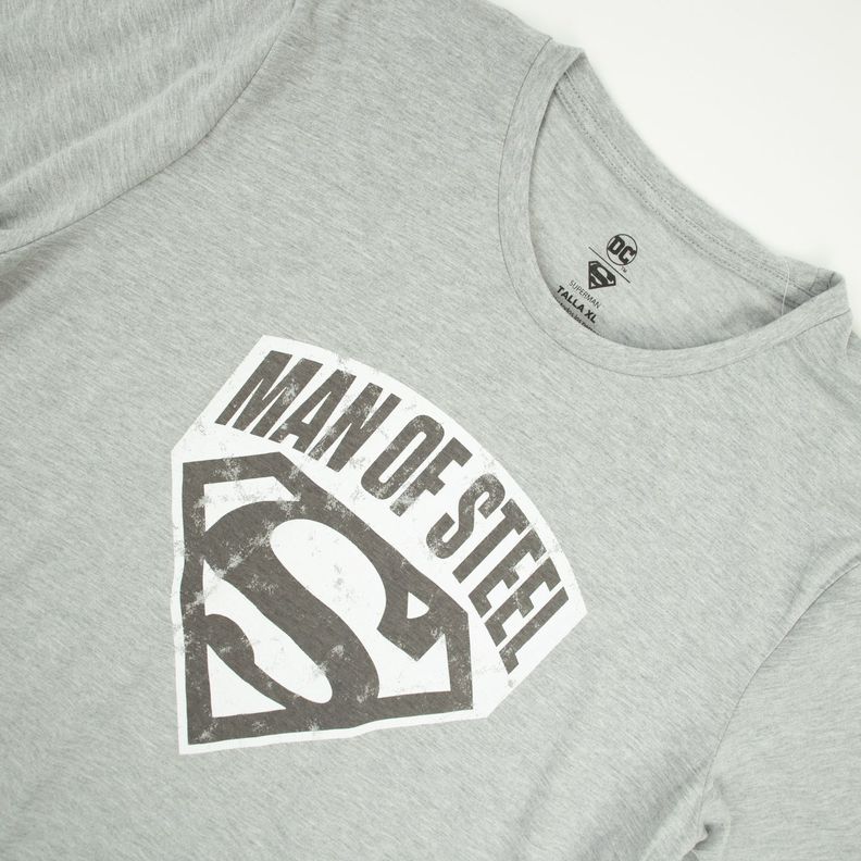 Polera Hombre Superman Man of Steel Gris DC Comics-2