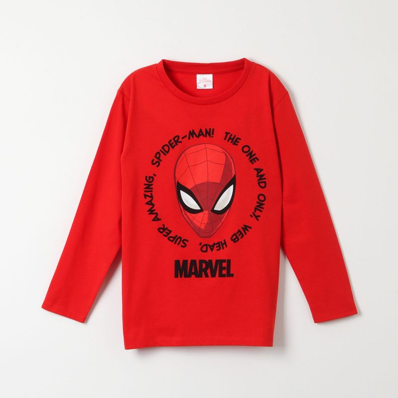 Polera Manga Larga Niño Spiderman Web Head Rojo Marvel-0