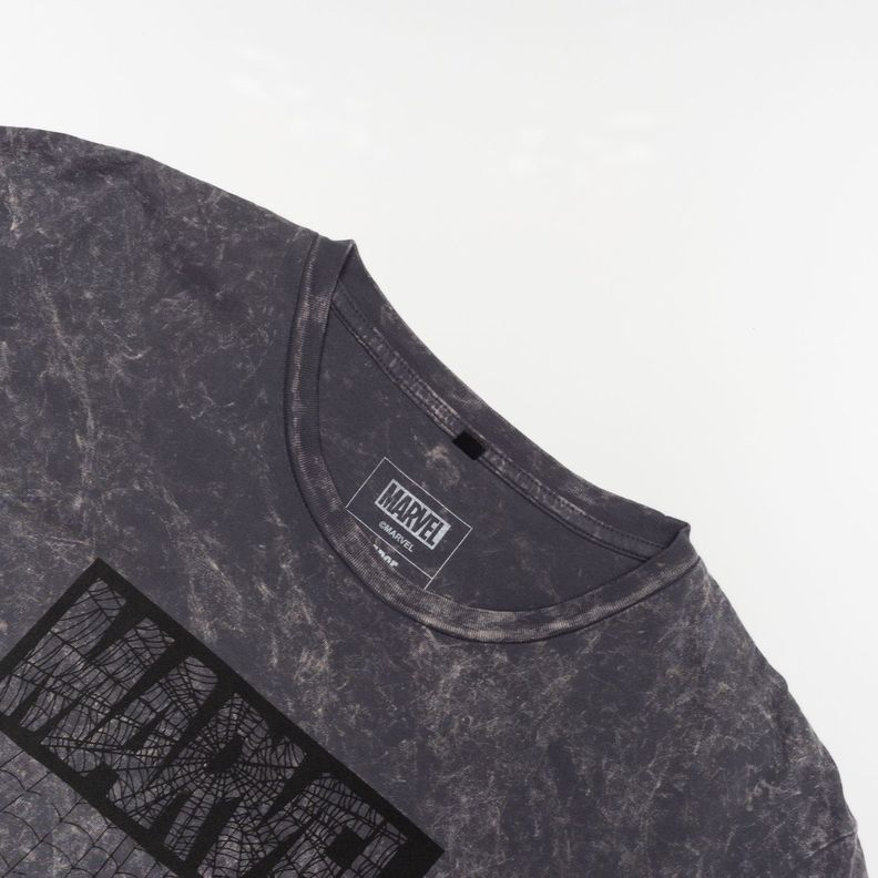 Polera Hombre  Marvel Spiderman Diario Gris-1