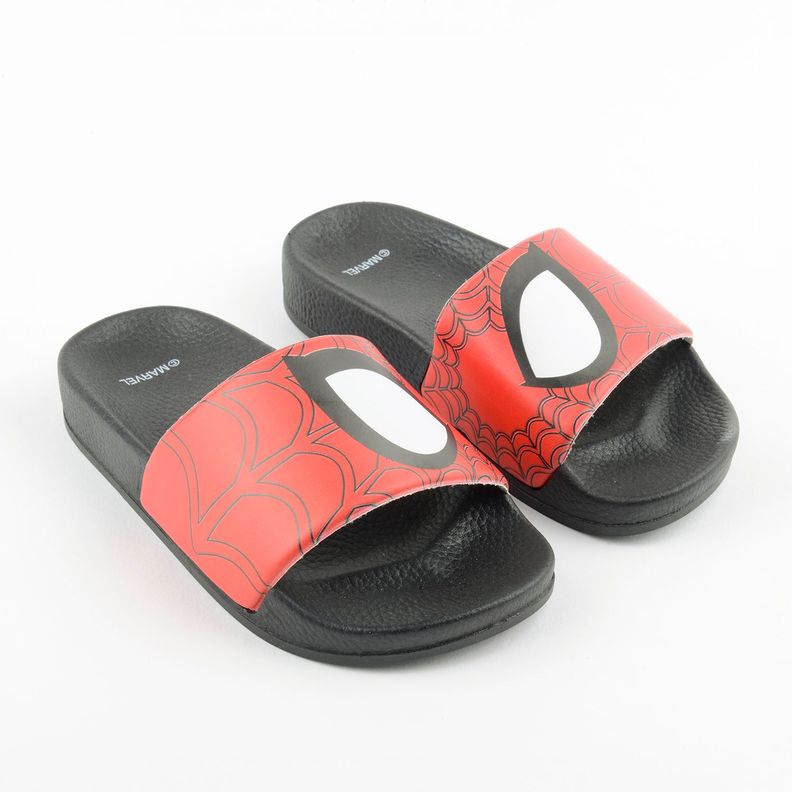 Sandalia Slide Niño Ojos Spiderman Negro Marvel-1