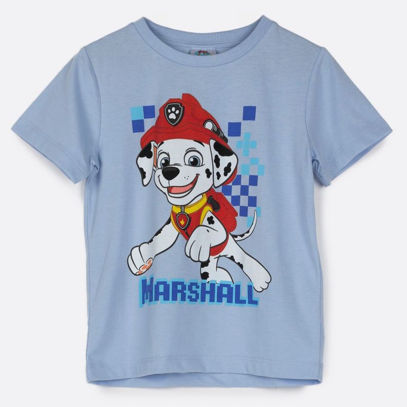 Polera Manga Corta Niño Marshall Celeste Paw Patrol-0