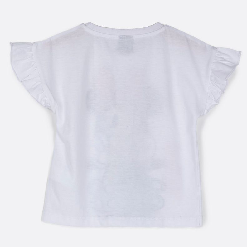 Polera Manga Corta Niña Vuelos Minnie Blanco Disney-1