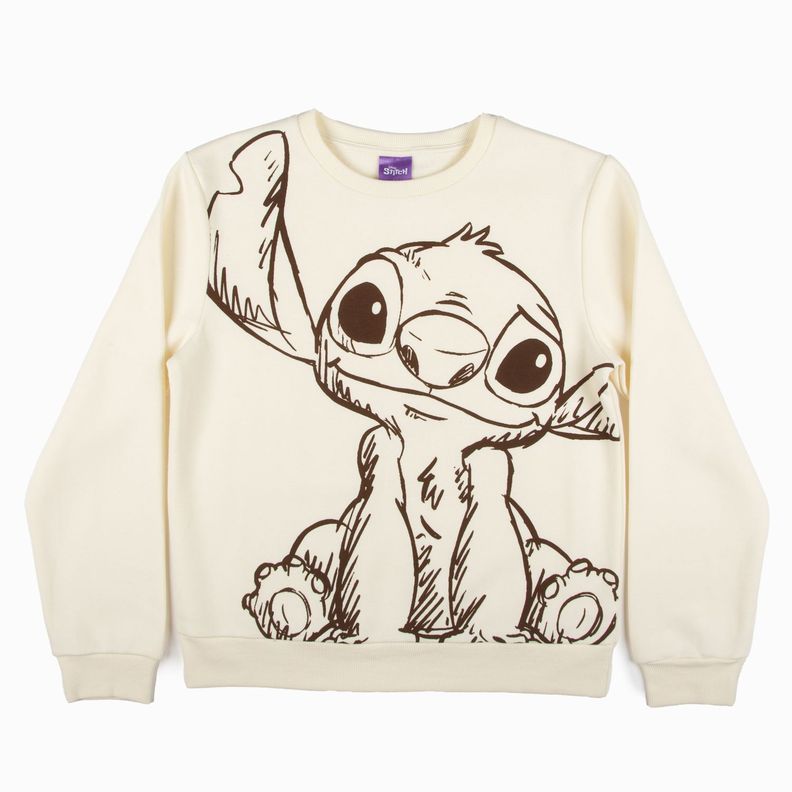 Poleron Niña Lineal Lilo y Stitch Beige Disney-0