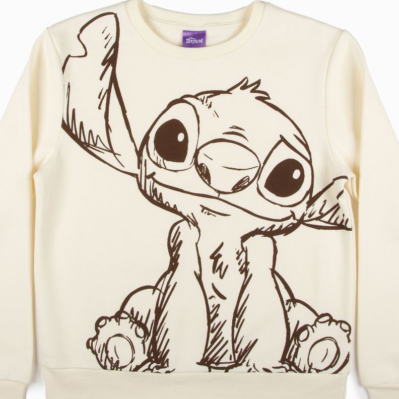 Poleron Niña Lineal Lilo y Stitch Beige Disney-2