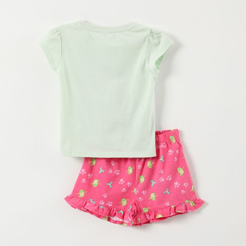 Pijama Corto Niña Happy Verde Paw Patrol-1