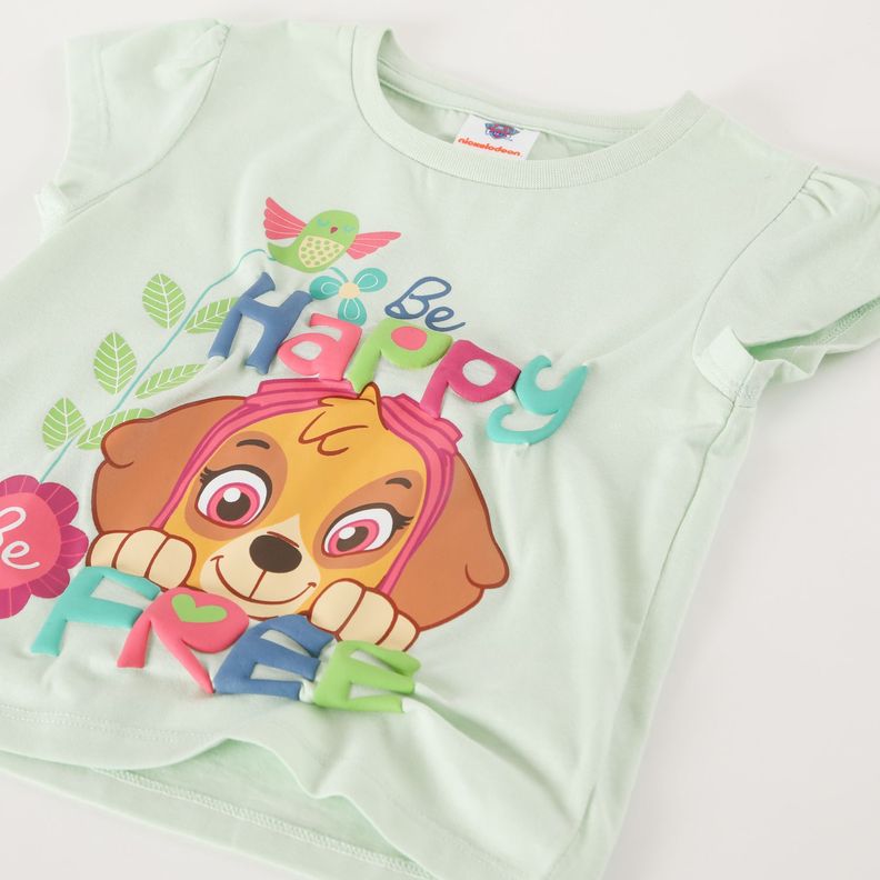 Pijama Corto Niña Happy Verde Paw Patrol-2