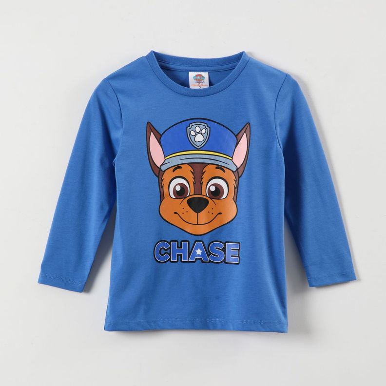 Polera Manga Larga Niño Chase The Cop Azul Paw Patrol-0