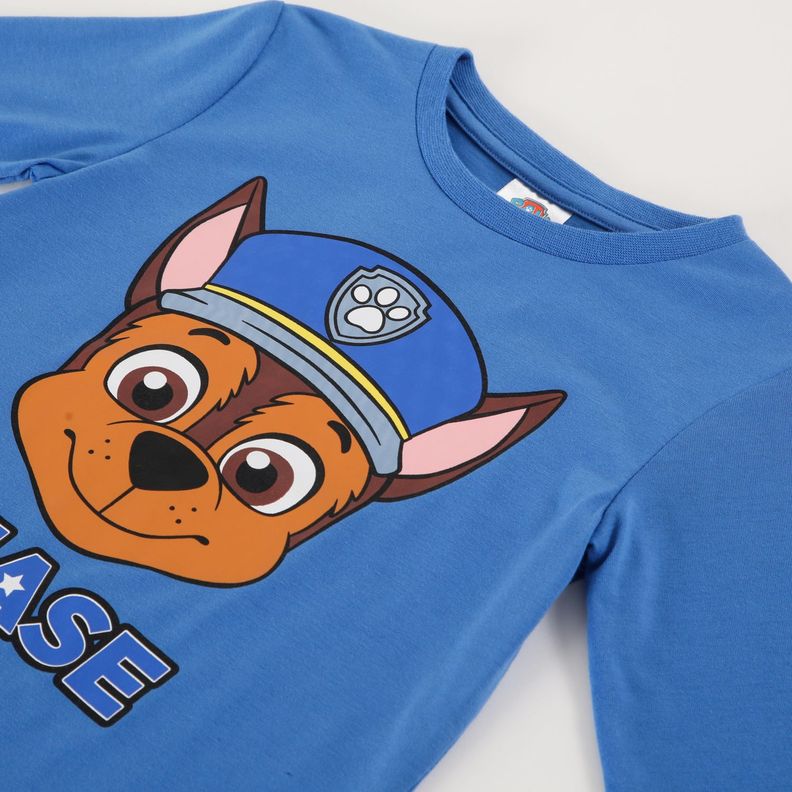 Polera Manga Larga Niño Chase The Cop Azul Paw Patrol-1