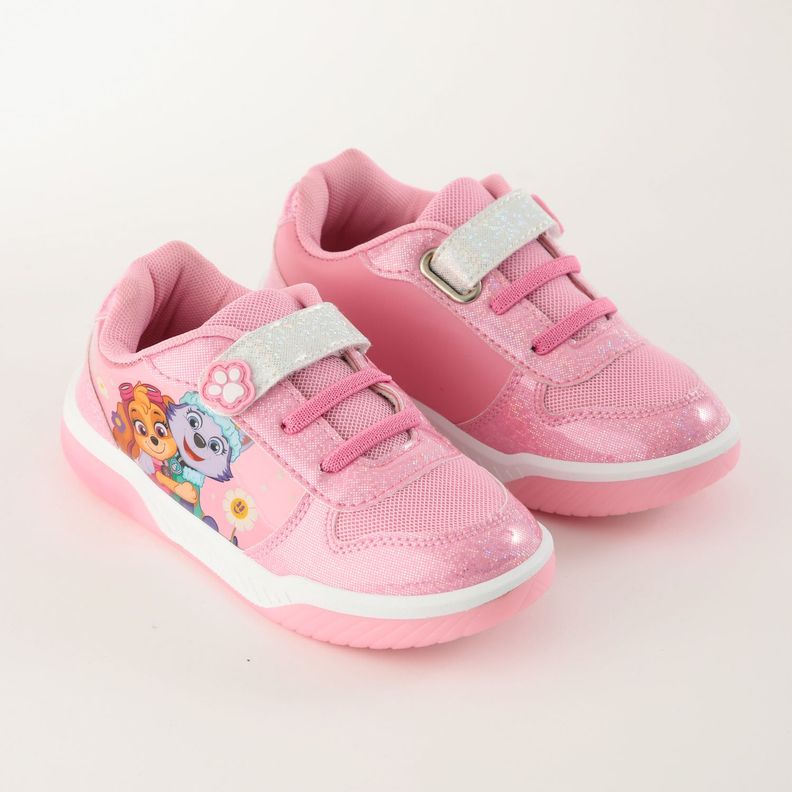 Zapatilla Con Luces Niña Flores Rosado Paw Patrol-1