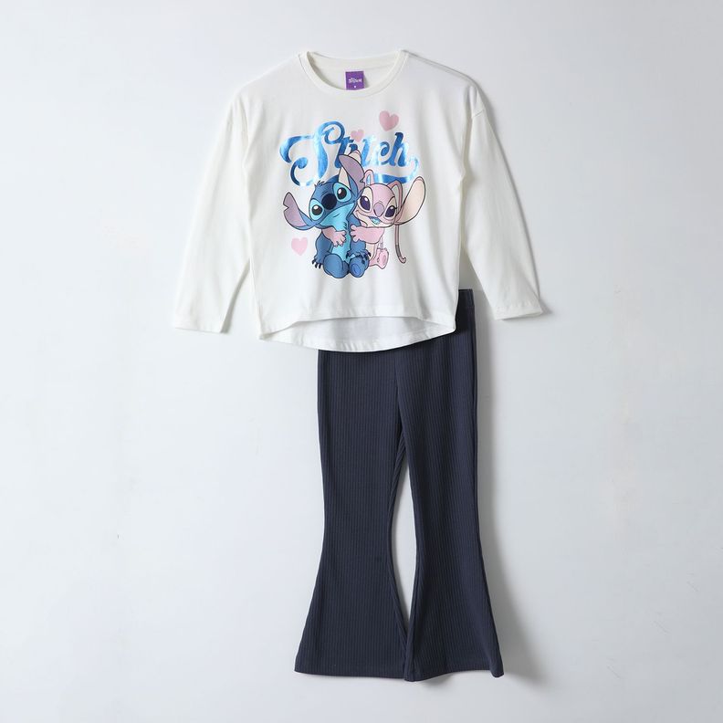 Conjunto Niña Lilo & Stitch Love Blanco Disney-3
