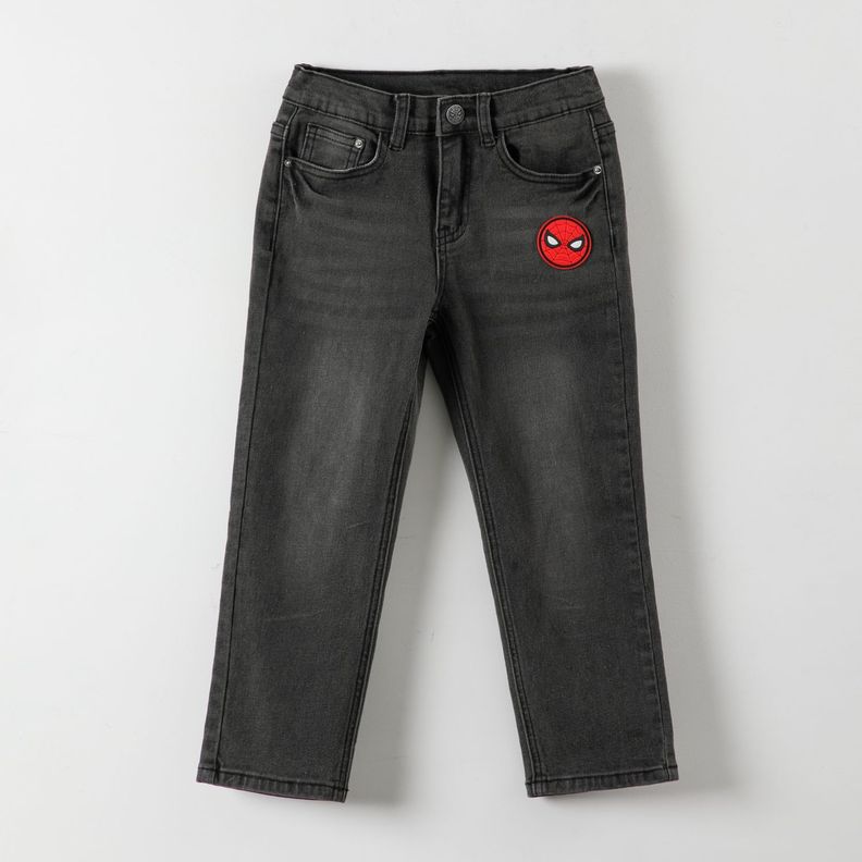 Jeans Niño Spiderman Logo Negro Marvel-2