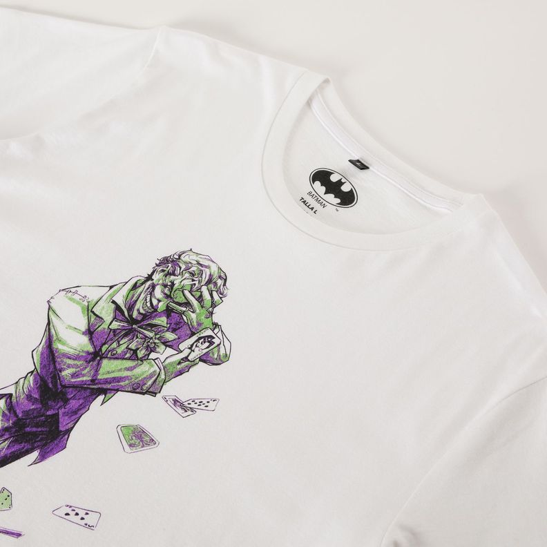 Polera Manga Corta Hombre Prince of Crime Blanco DC Comics-1