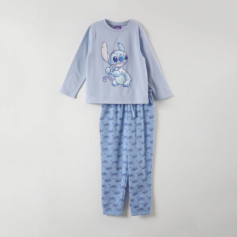 Conjunto Pijama Niña Lilo & Stitch  One Celeste Disney-2