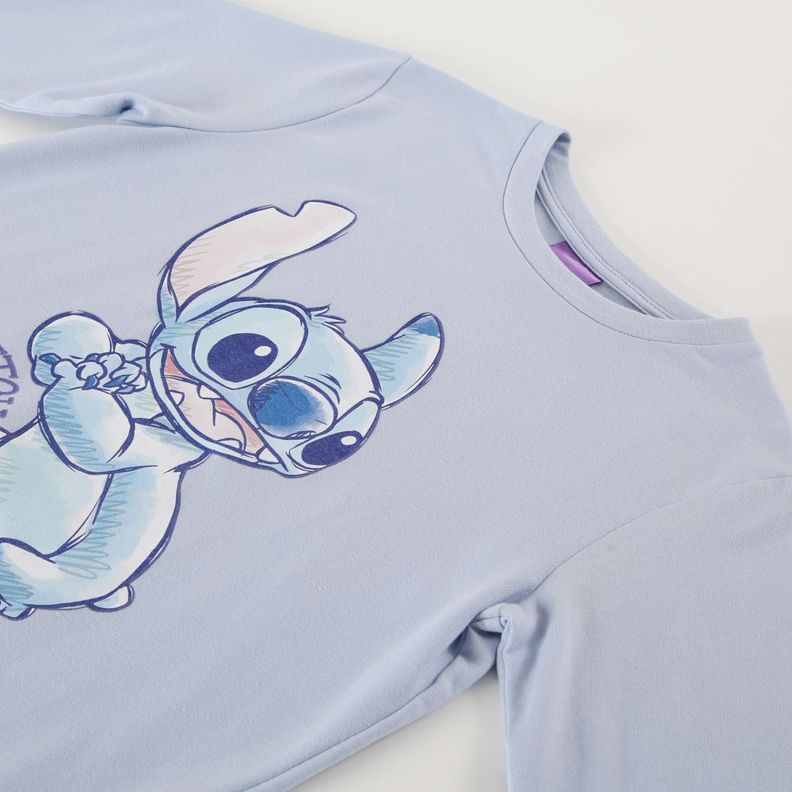 Conjunto Pijama Niña Lilo & Stitch  One Celeste Disney-3