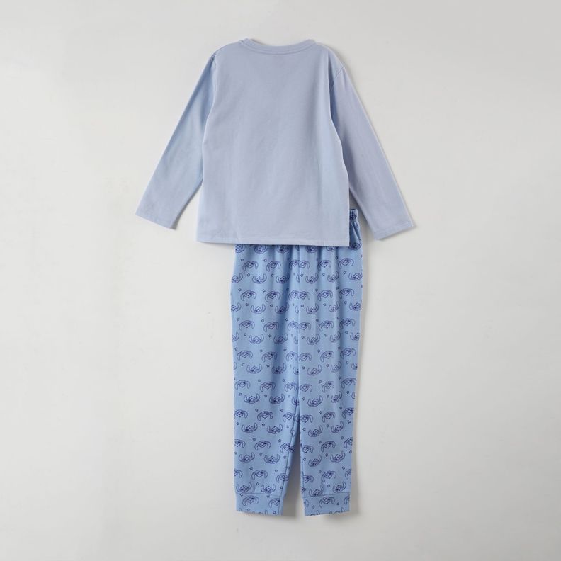 Conjunto Pijama Niña Lilo & Stitch  One Celeste Disney-5