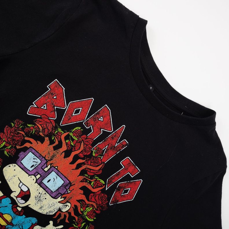 Polera Mujer Born To Rock Negro Carlitos Nickelodeon-3