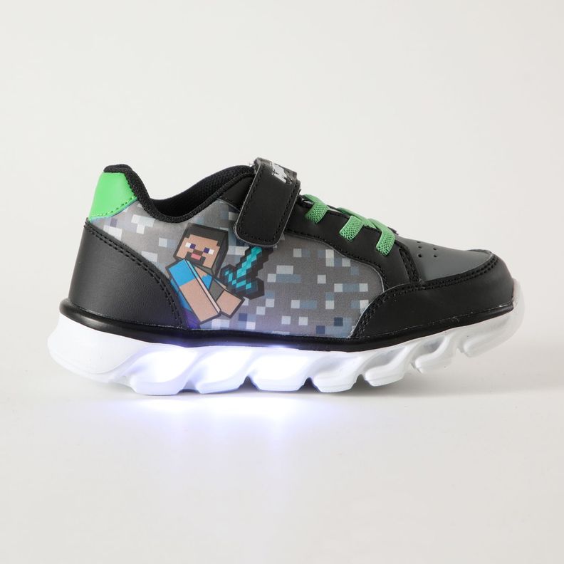 Zapatilla Con Luces Niño Espada Negro Minecraft-0