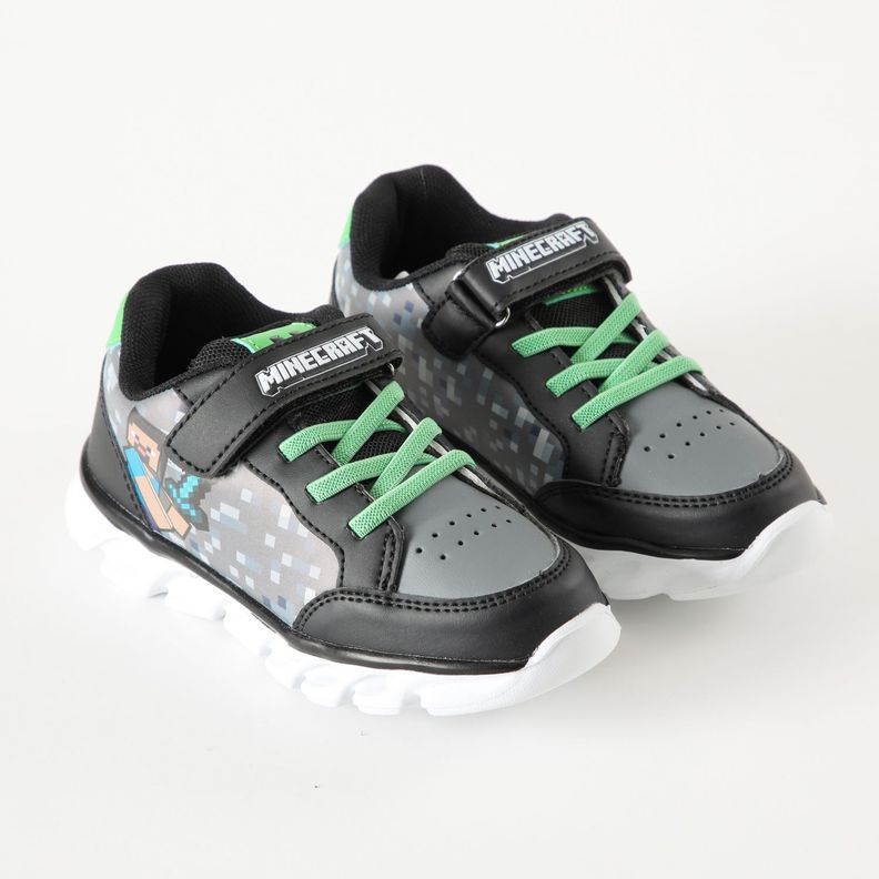 Zapatilla Con Luces Niño Espada Negro Minecraft-1