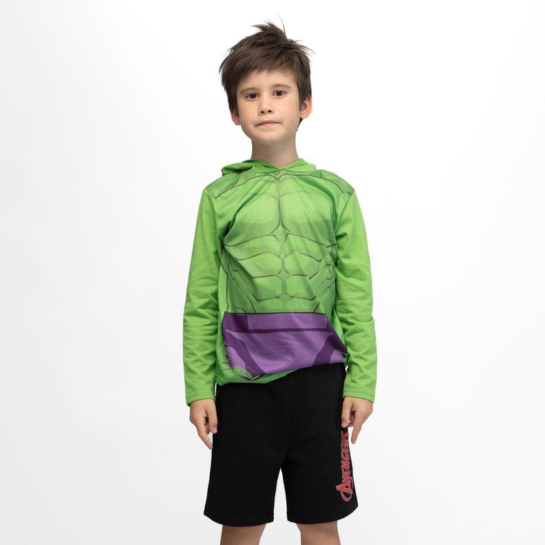Polera Disfraz Niño Hulk Verde Marvel-0