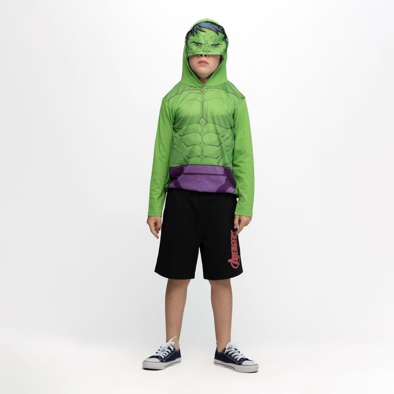 Polera Disfraz Niño Hulk Verde Marvel-1