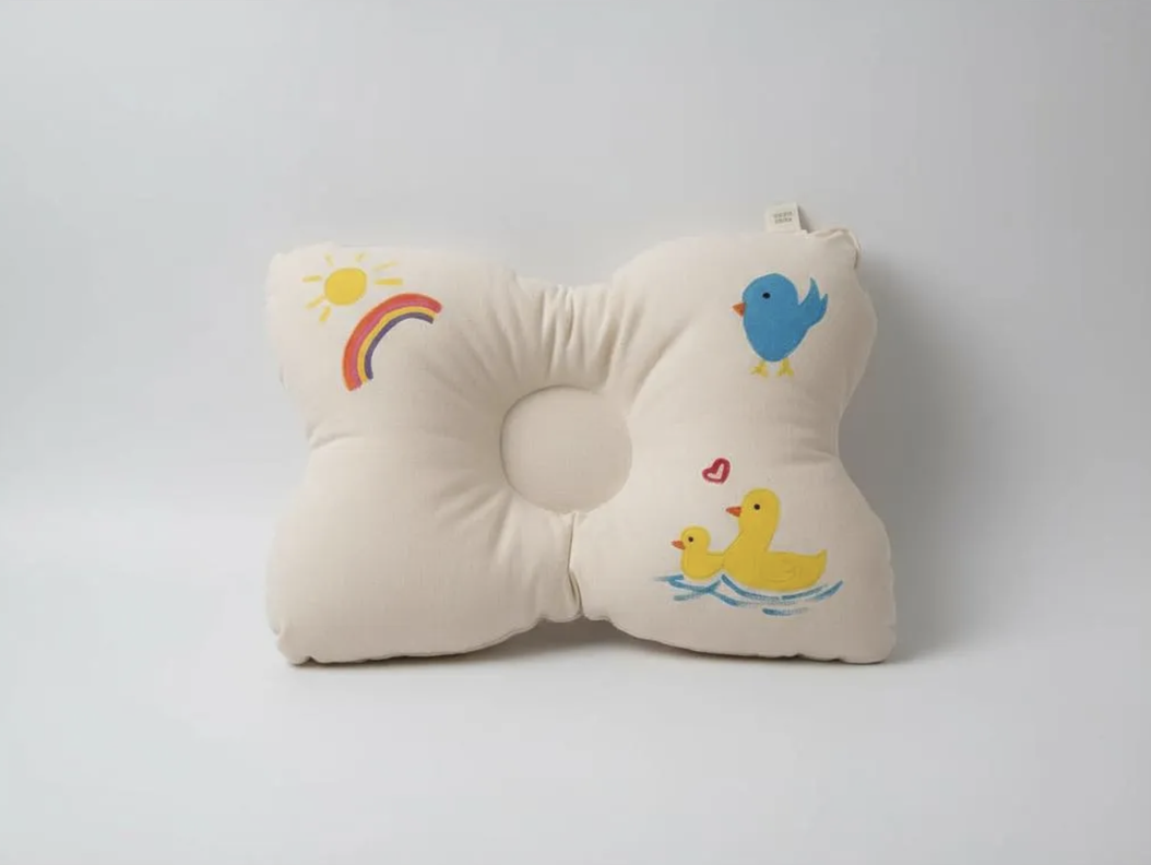 Almohada bebe Anti-plagiocefalia recien nacido 100% algodon relleno antialergico