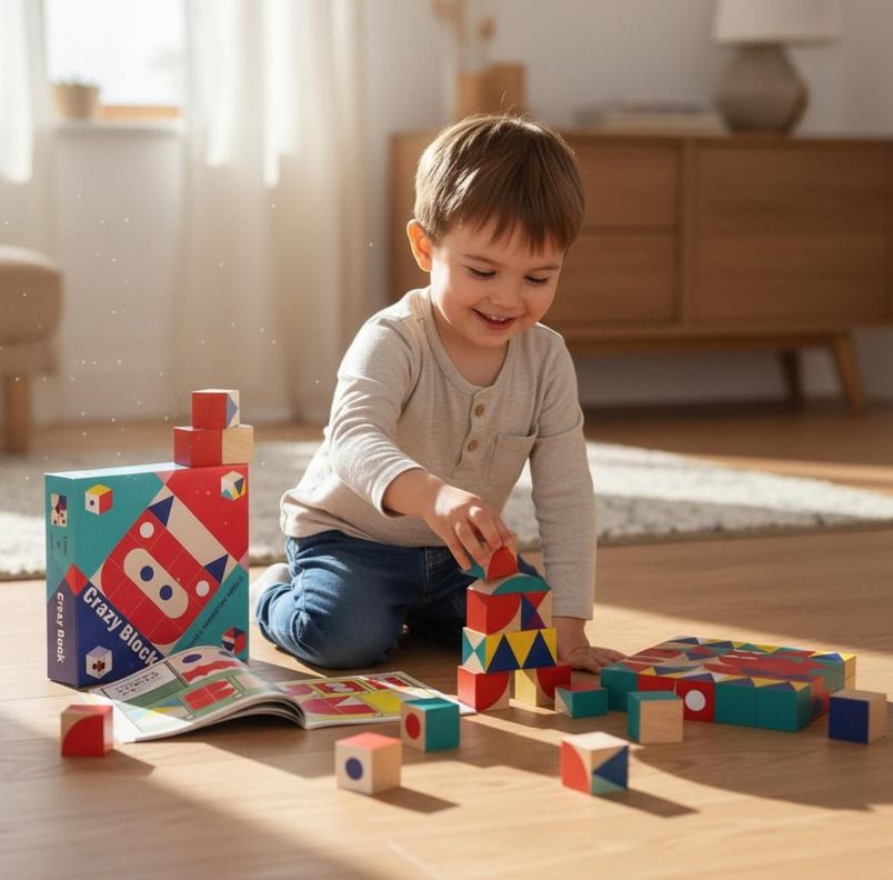 Tangrama de madera, set de 25 cubos logicos - Psicopedagogia Surtido