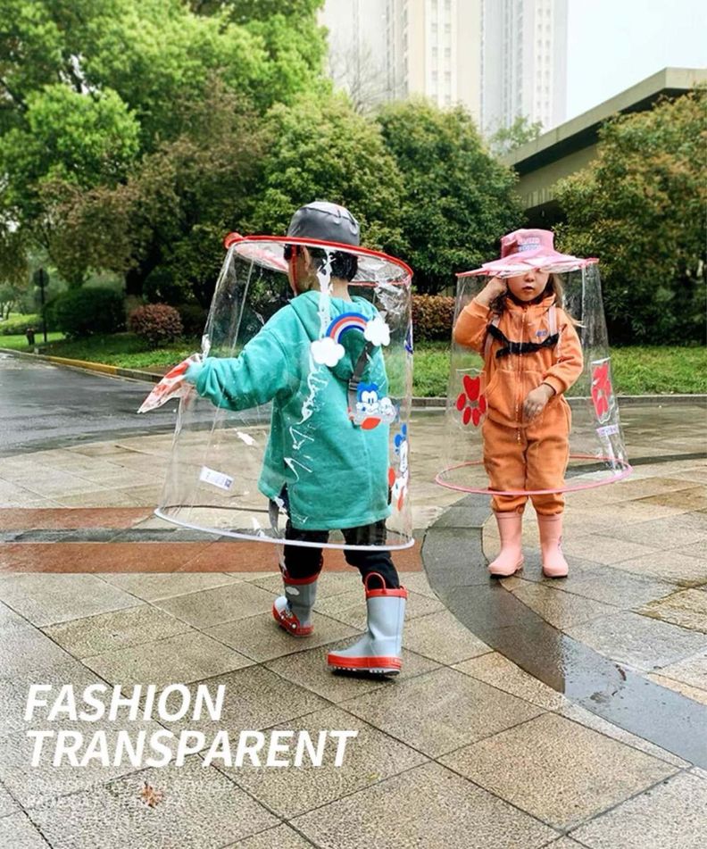 Impermeable para niños 3 a 8 años - Protector de lluvia gris -2