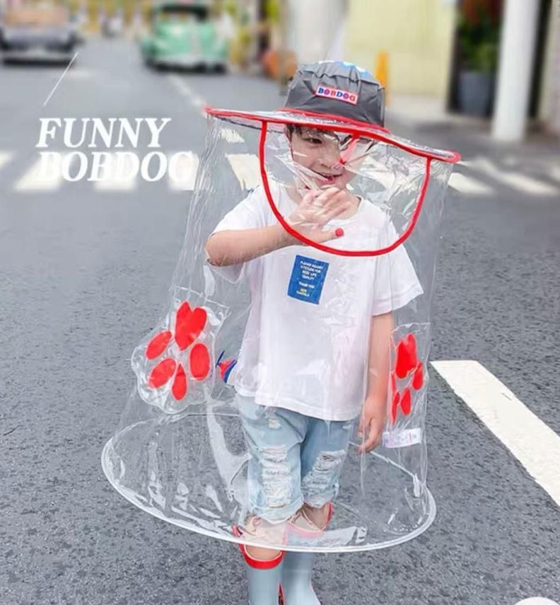 Impermeable para niños 3 a 8 años - Protector de lluvia gris -1