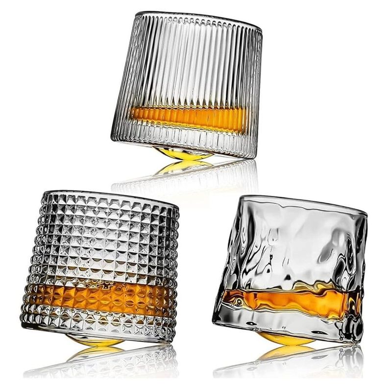 JUEGO DE 6 VASOS DE WHISKY ALTA CALIDAD 150ML 3 TIPOS-0