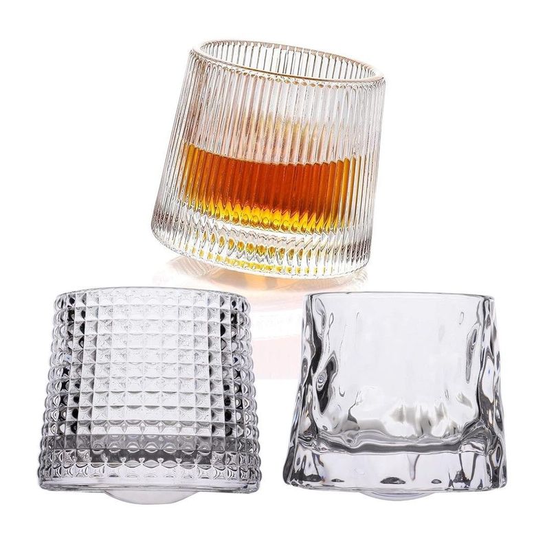 JUEGO DE 6 VASOS DE WHISKY ALTA CALIDAD 150ML 3 TIPOS-1