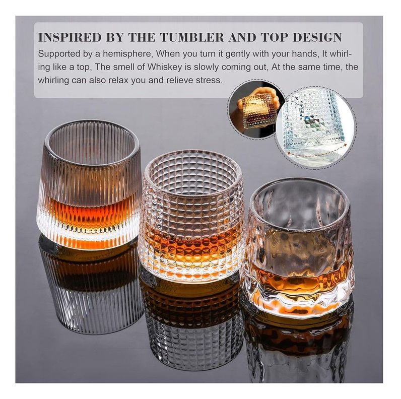 JUEGO DE 6 VASOS DE WHISKY ALTA CALIDAD 150ML 3 TIPOS-5