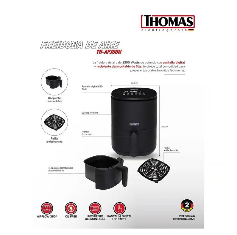 FREIDORA DE AIRE THOMAS TH-AF30DN-1