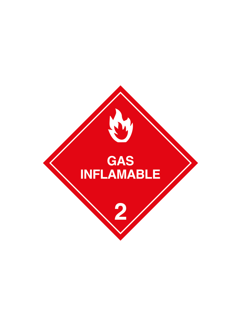 Señalética en adhesivo vehicular Gas Inflamable Clase 2-0