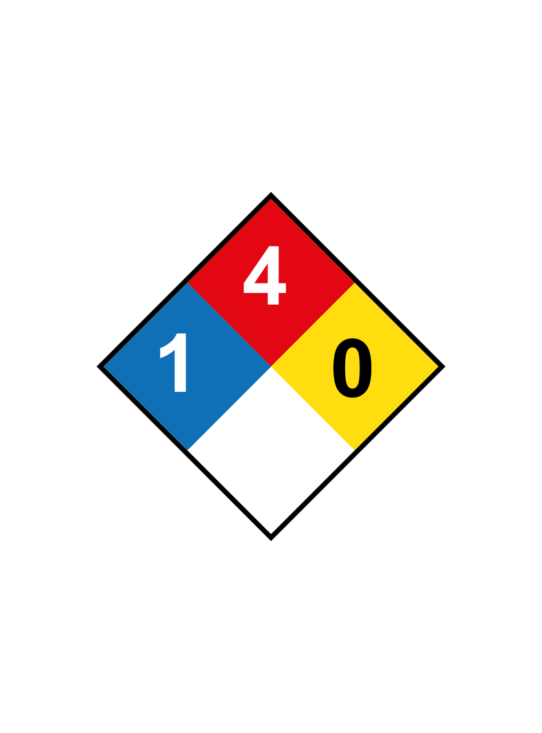 Señalética en adhesivo vehicular Rombo NFPA 140-0