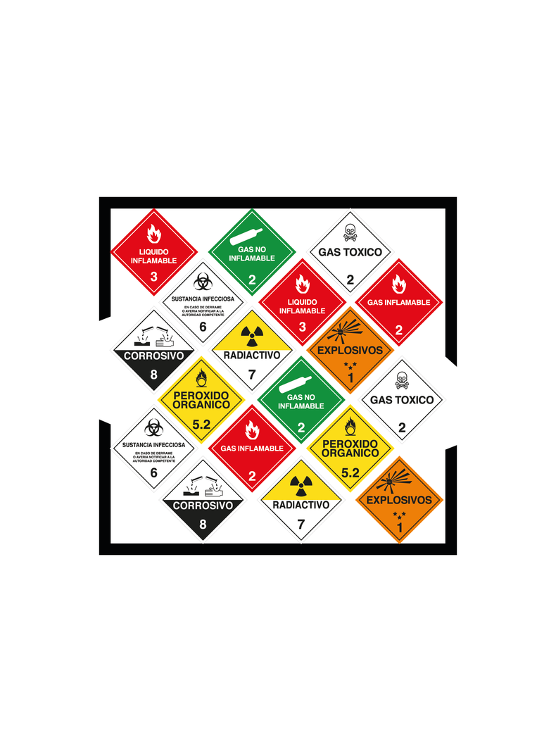 Señalética en adhesivo vehicular Gas Licuado Inflamable Clase 2-1