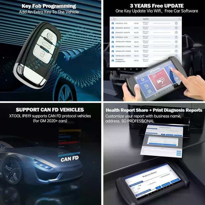 Scanner Y Llaves Xtool Ip819 Funciones Especiales +30 Dpf-7