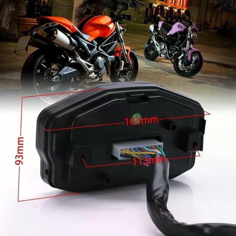 Medidor Velocidad Moto Pantalla Lcd Temp Agua Aceite-5